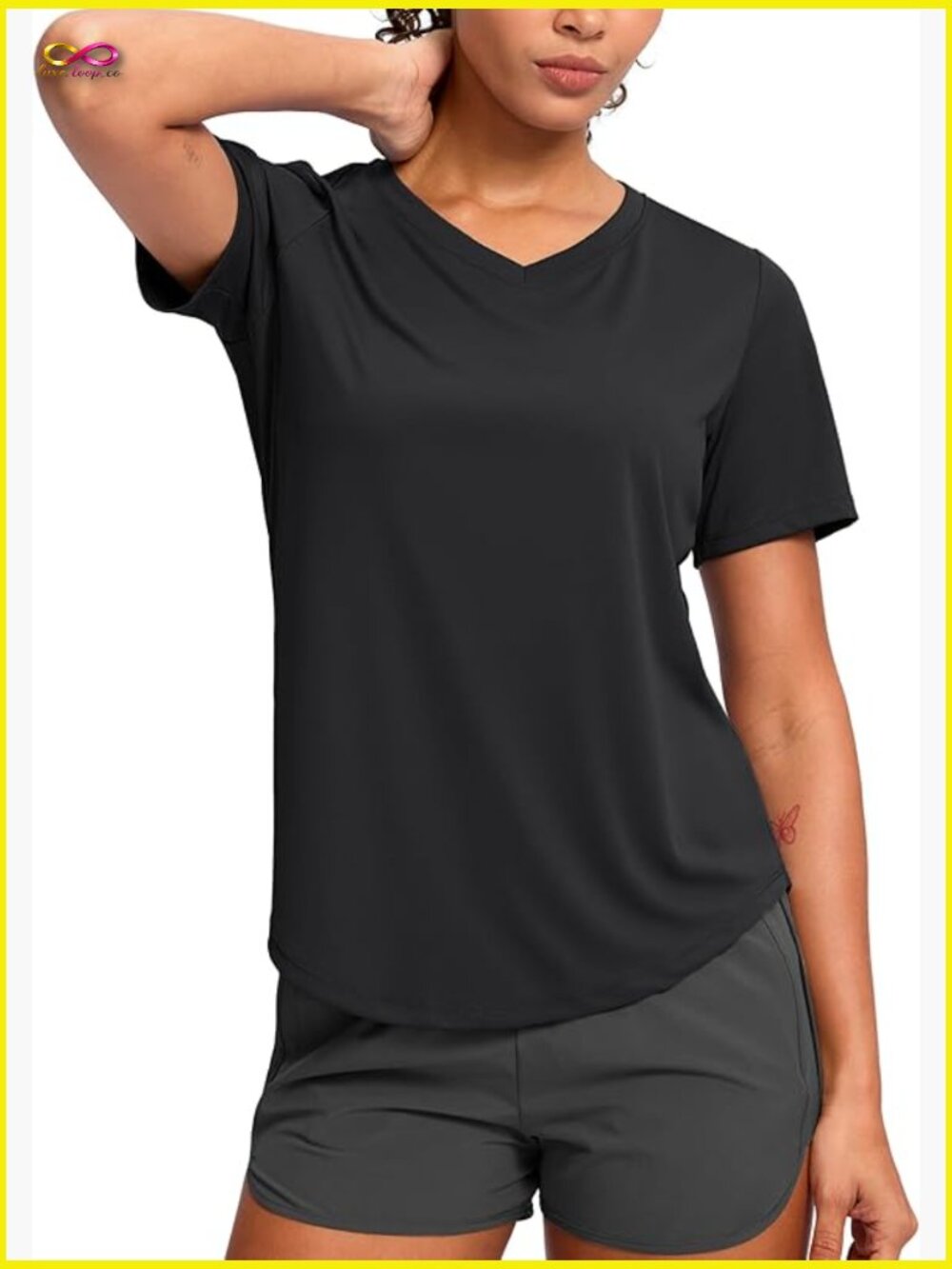 Short Sleeve V-Neck Tee UPF 50+ Moisture Wicking Dry Fit Workout Shirt